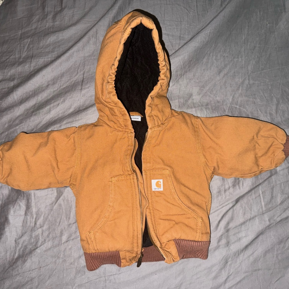 Carhartt Quilted Baby Jacket in Gray and Orange